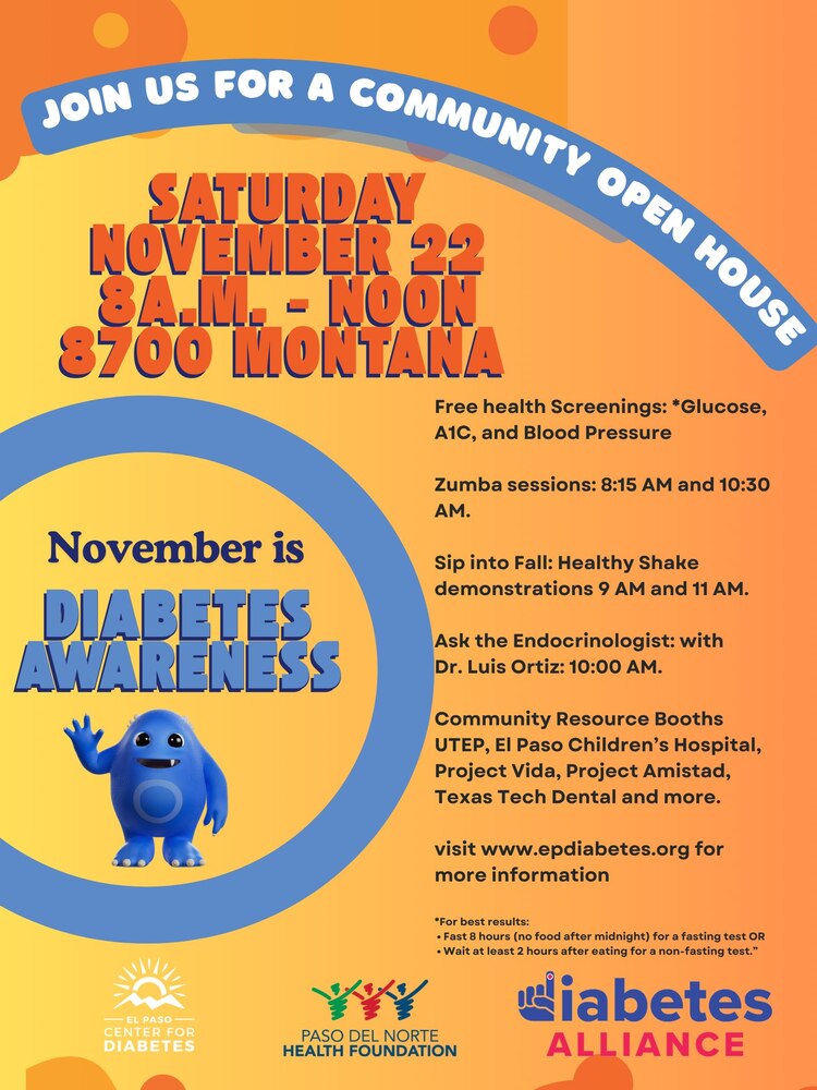 Celebrate Diabetes Awareness Month at the El Paso Center for Diabetes Community Open House Event!